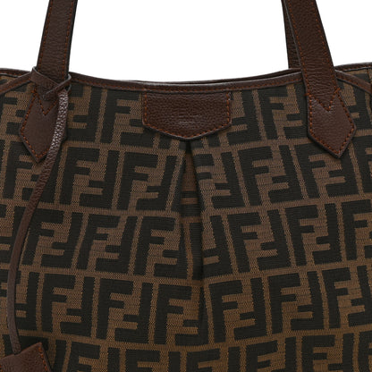Fendi Zucca Vitello Artic Medium Shopping Tote Tobacco Castagna 11 of 13