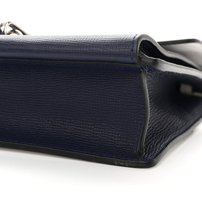 Burberry Derby Calfskin Bi-Color Small Macken Crossbody Bag Navy White 10 of 11