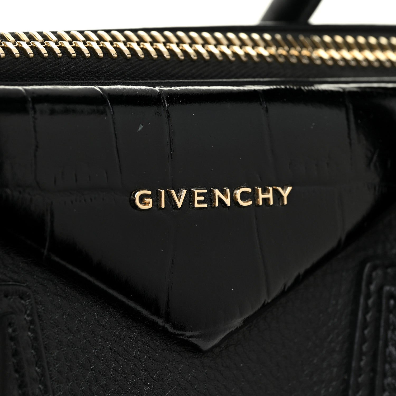 Givenchy Calfskin Crocodile Embossed Medium Antigona Black 13 of 13