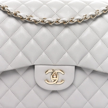 Chanel Caviar Quilted Jumbo Double Flap Grey 8 of 11