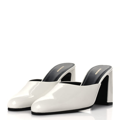 Balenciaga Patinated Calfskin Mule Pumps 36 Optic White 3 of 10
