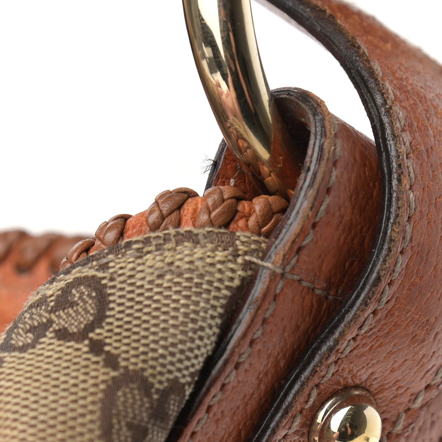 Monogram Large Horsebit Chain Hobo Brown