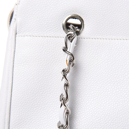 Chanel Caviar Logo Shoulder Bag White 12 of 16