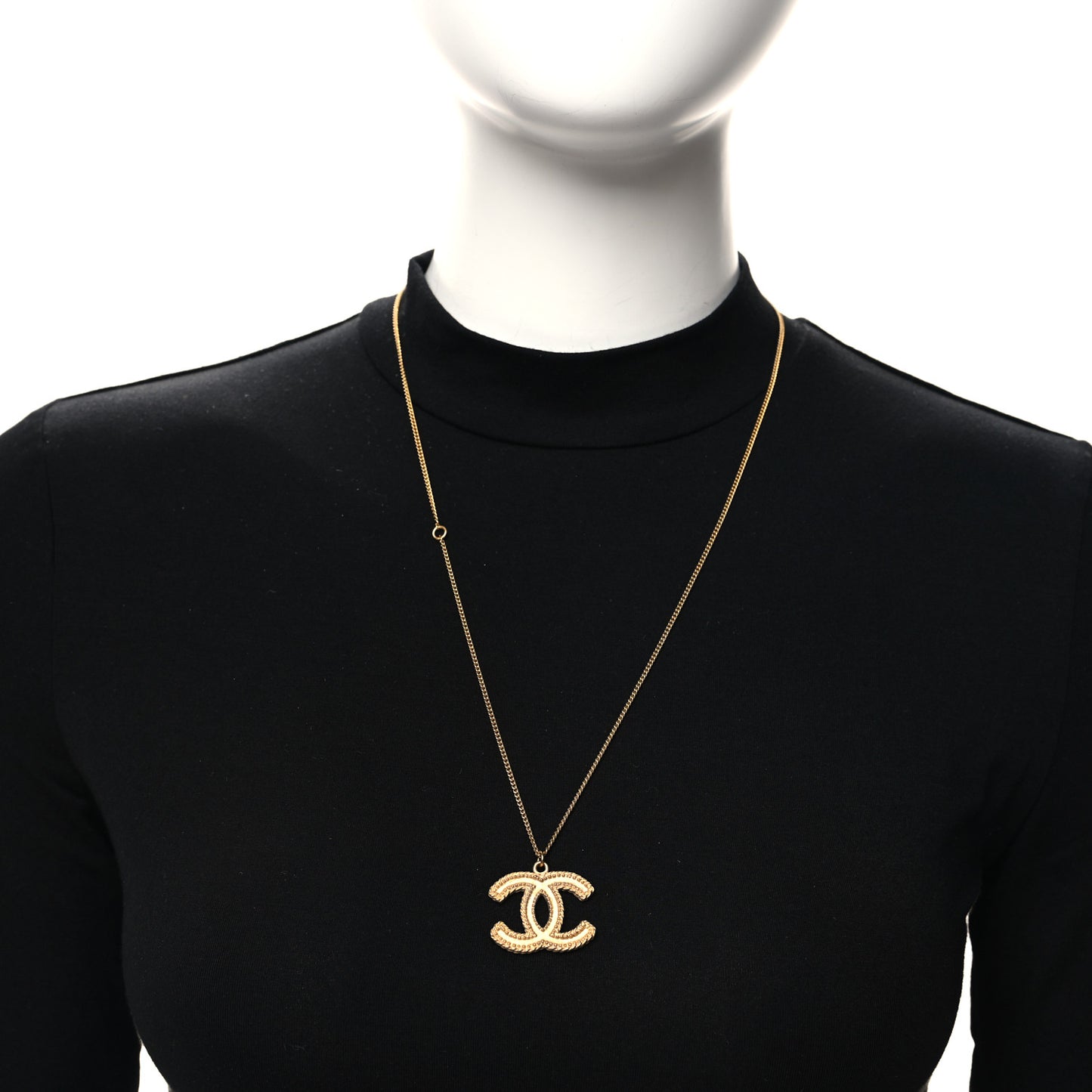 Metal CC Necklace Matte Gold