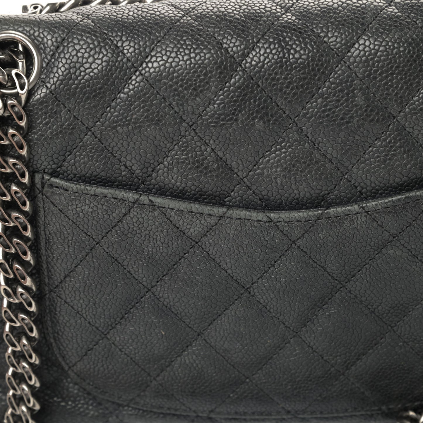 Washed Caviar Quilted 2.55 Reissue 225 Bijoux Chain Flap Black