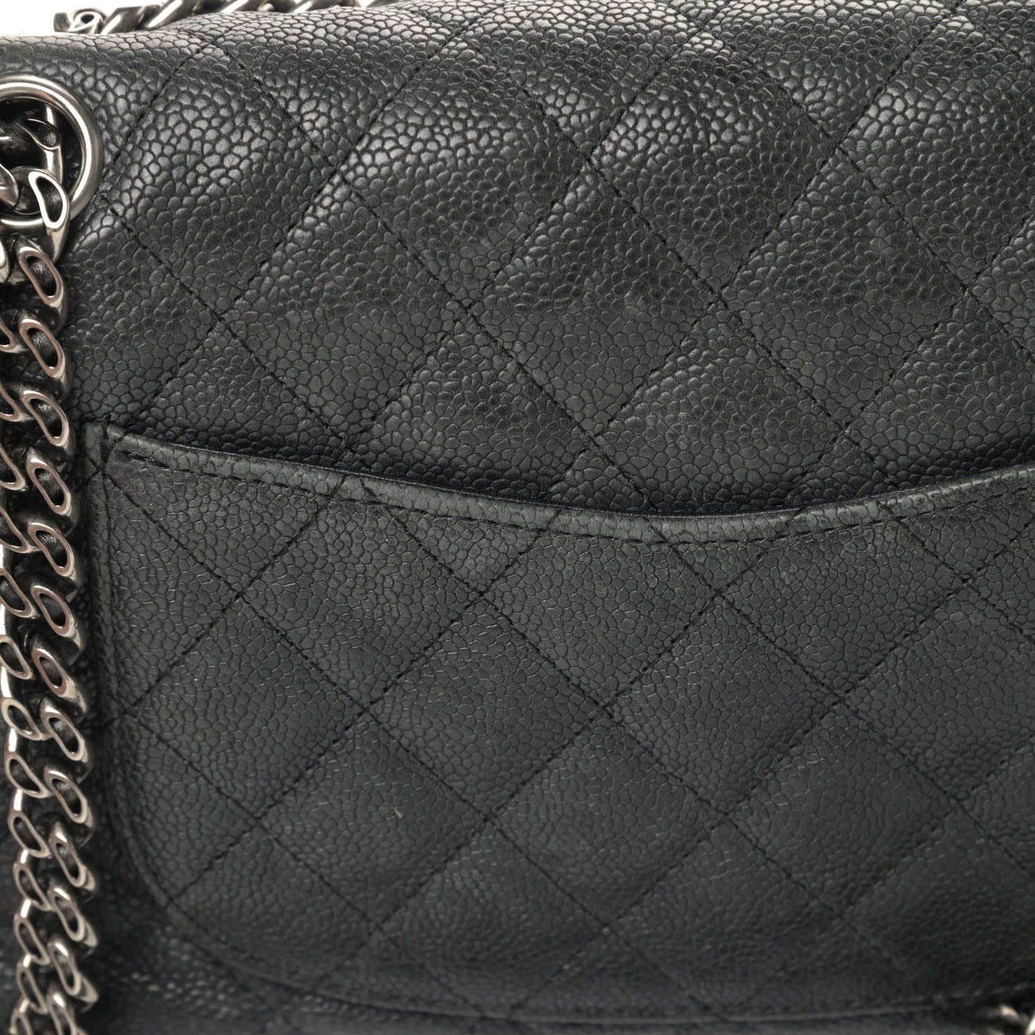 Chanel Washed Caviar Quilted 2.55 Reissue 225 Bijoux Chain Flap Black 5 of 7
