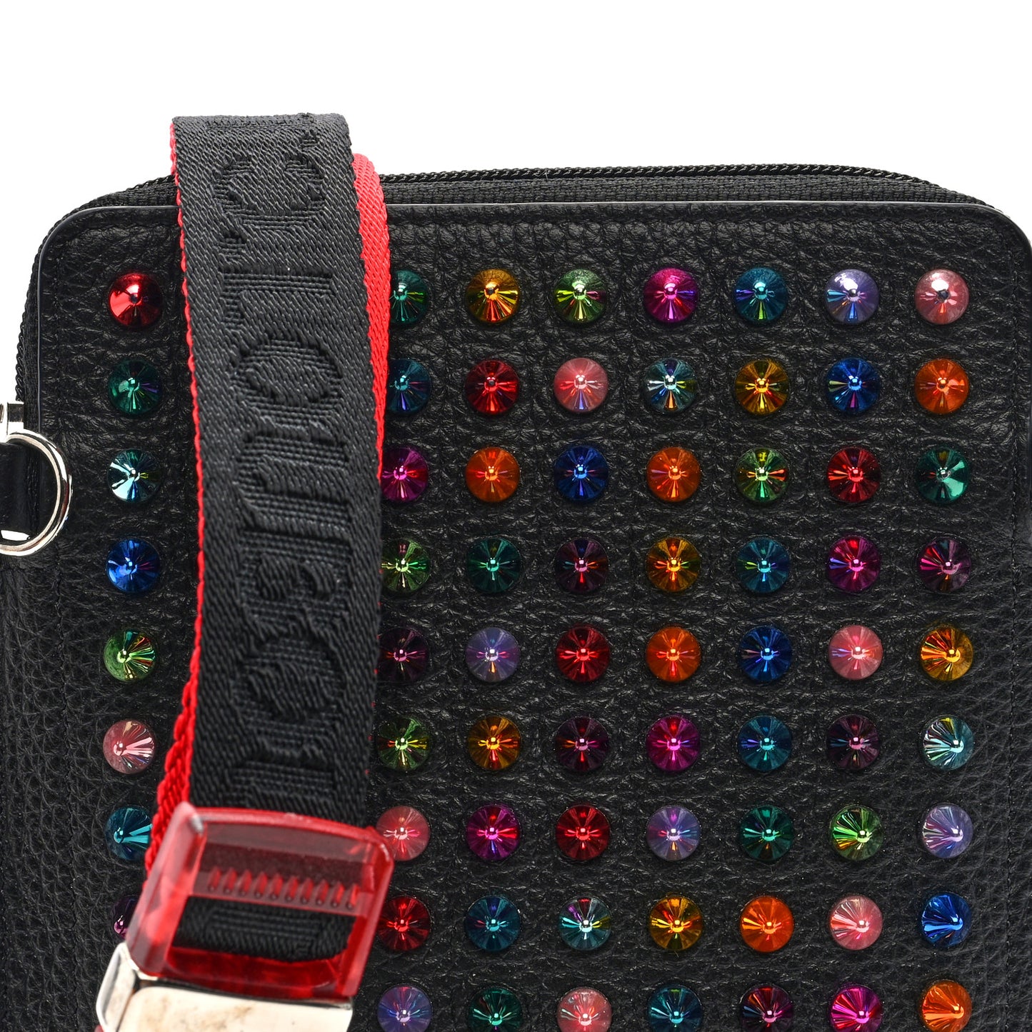Calfskin Spikes Loubilab Crossbody Bag Black