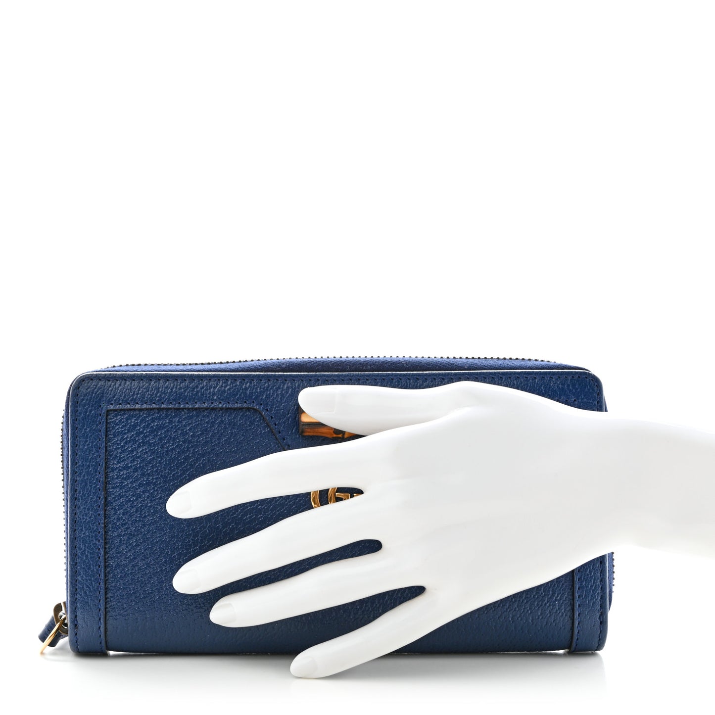 Wonka Grain Calfskin Diana Continental Wallet Blue