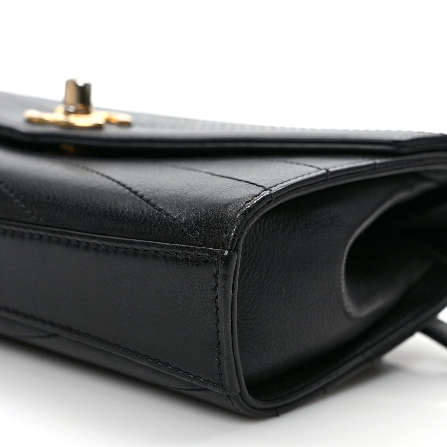 Chanel Calfskin Chevron Stitched Coco Waist Bag Black 9 of 9