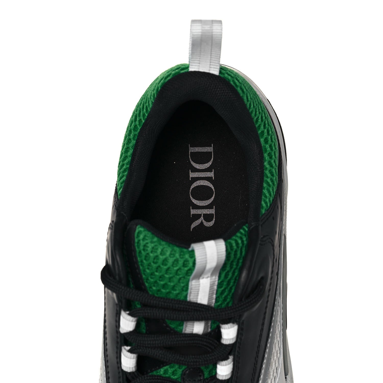 Christian Dior Technical Mesh Calfskin Mens B22 Sneakers 44 White Black Green 7 of 15