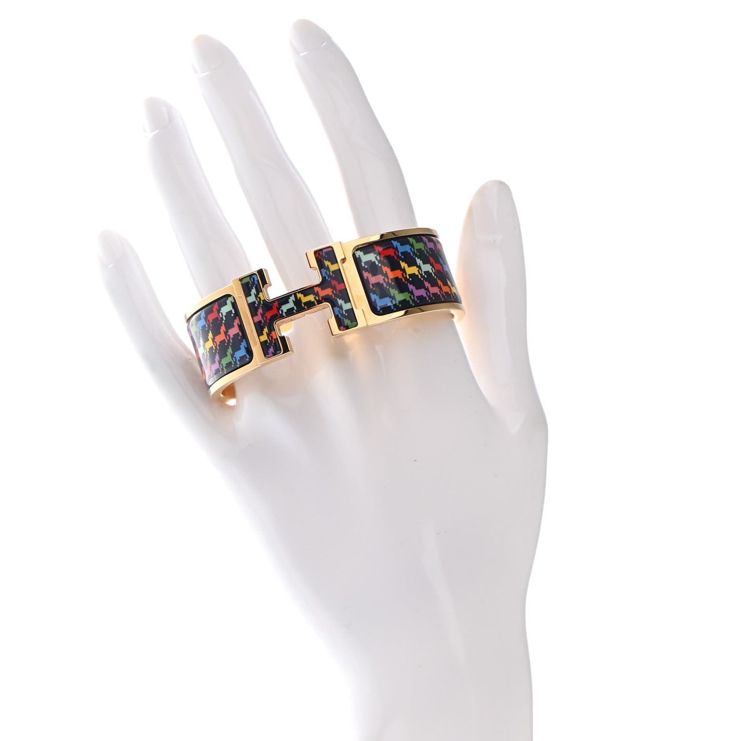 Enamel Cheval Pixel Narrow Clic Clac H Bracelet PM Indigo Multicolor