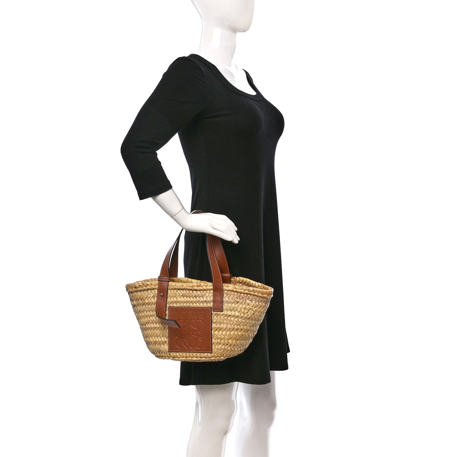 Loewe Raffia Small Basket Tote Bag Natural Tan 2 of 9