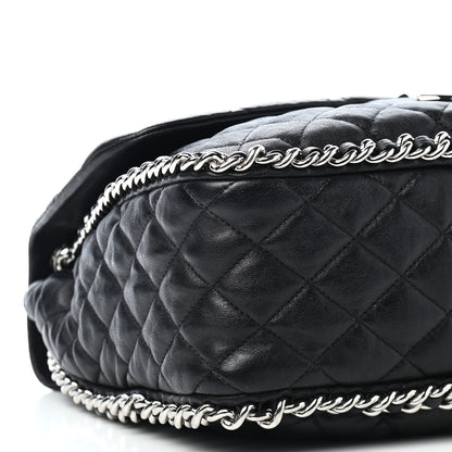 Chanel Washed Lambskin Quilted Maxi Chain Around Flap Black 9 of 10