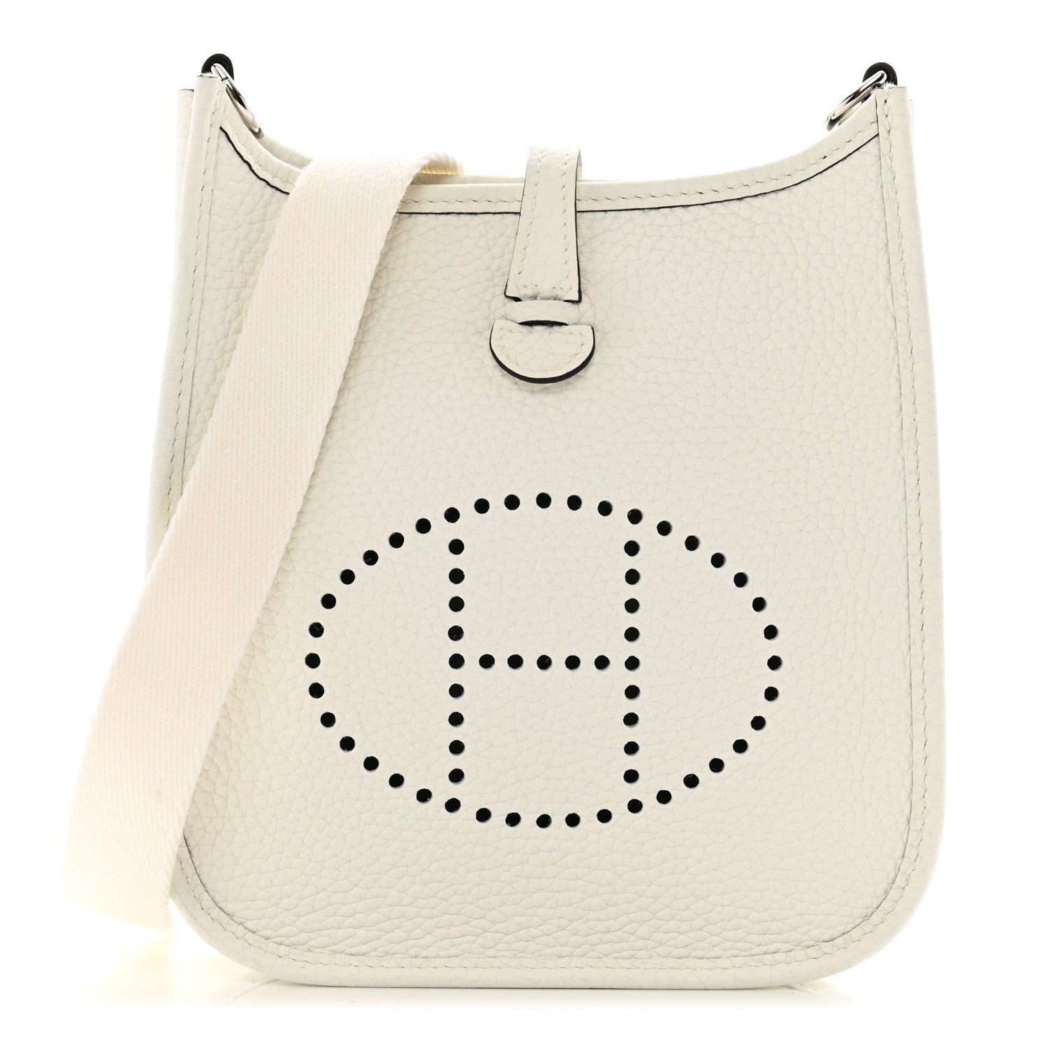 Hermes Taurillon Clemence Evelyne TPM New White 1 of 11