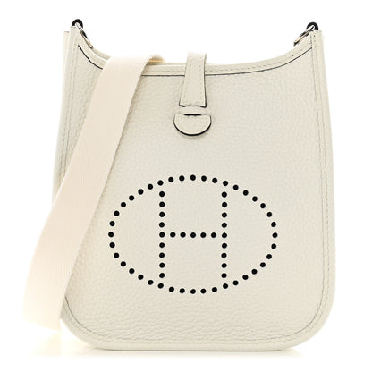 Hermes Taurillon Clemence Evelyne TPM New White 1 of 11