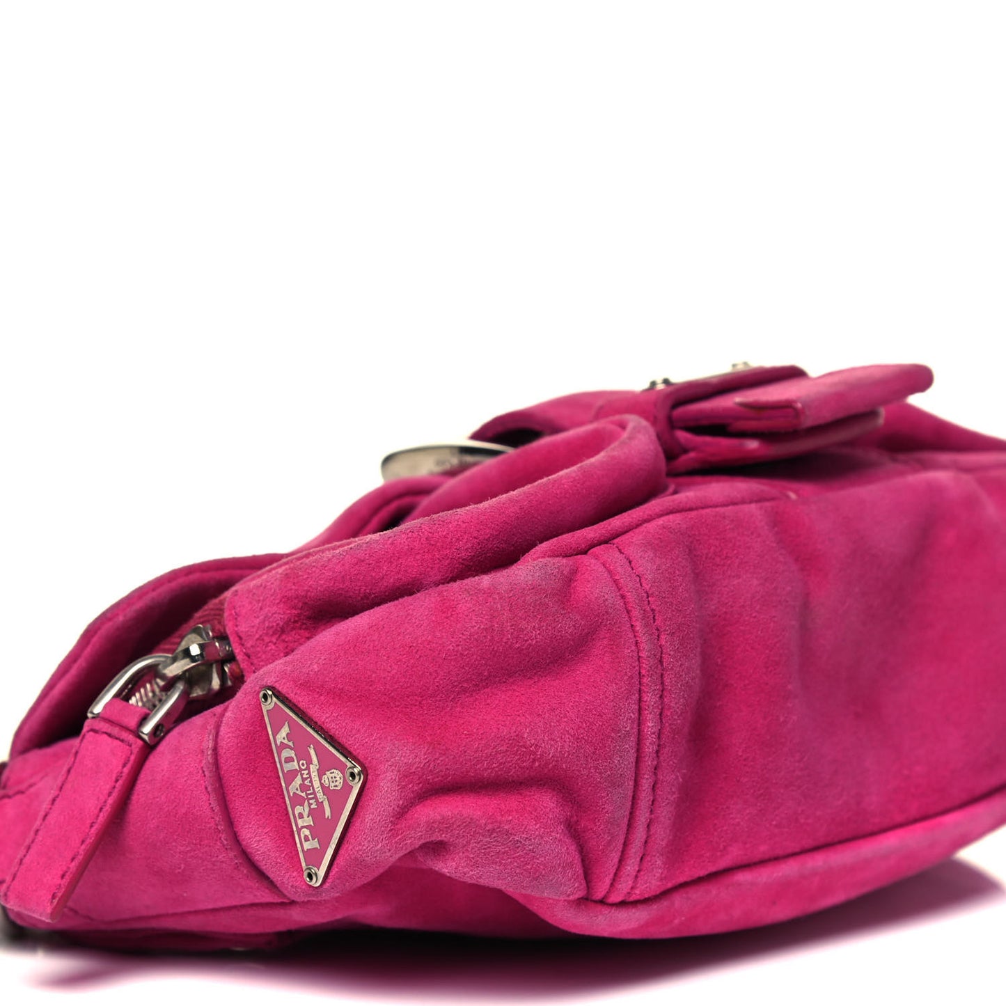 Scamosciato Suede Shoulder Bag Fuxia