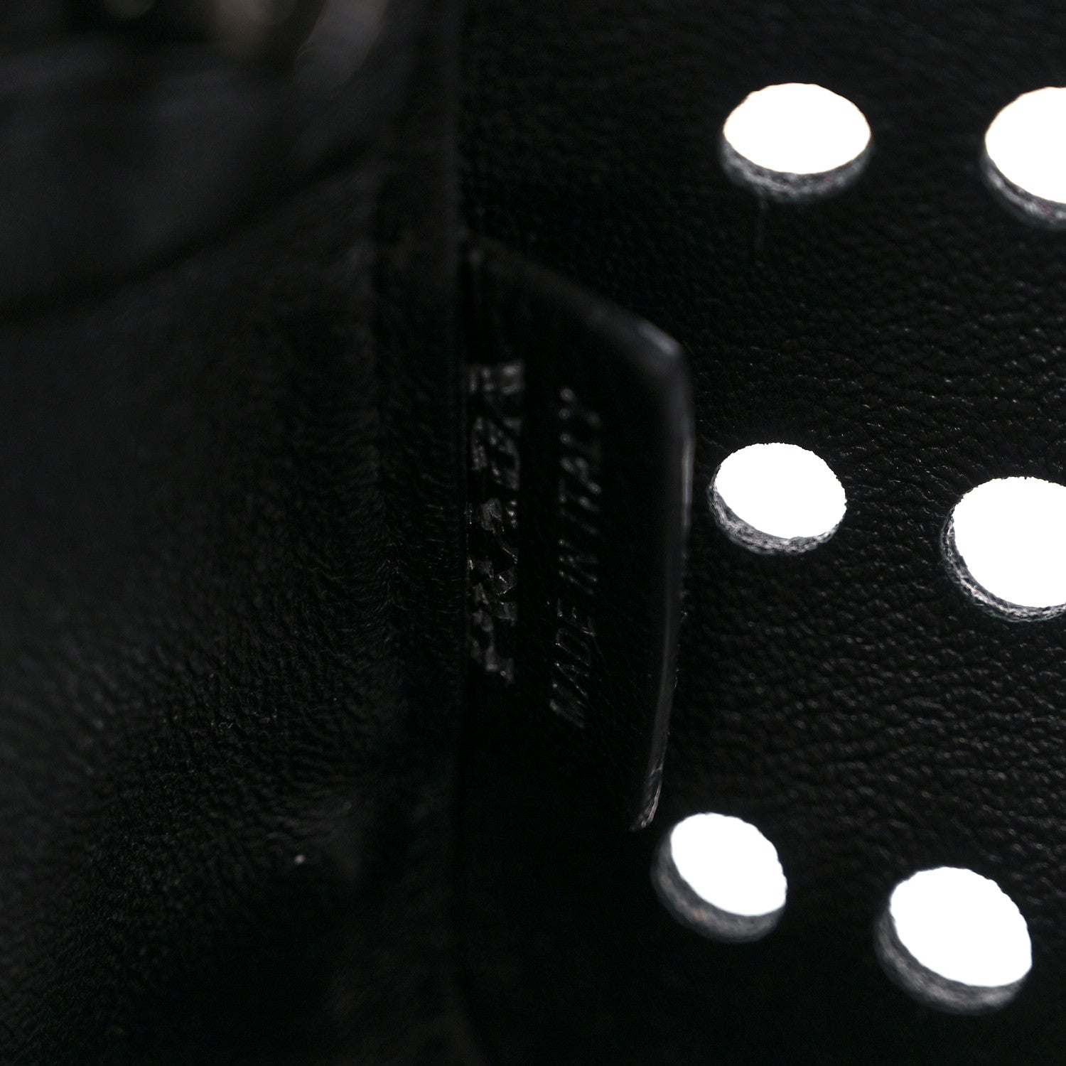 Prada City Calfskin Perforated Chain Shoulder Bag Black Lacca 8 of 12