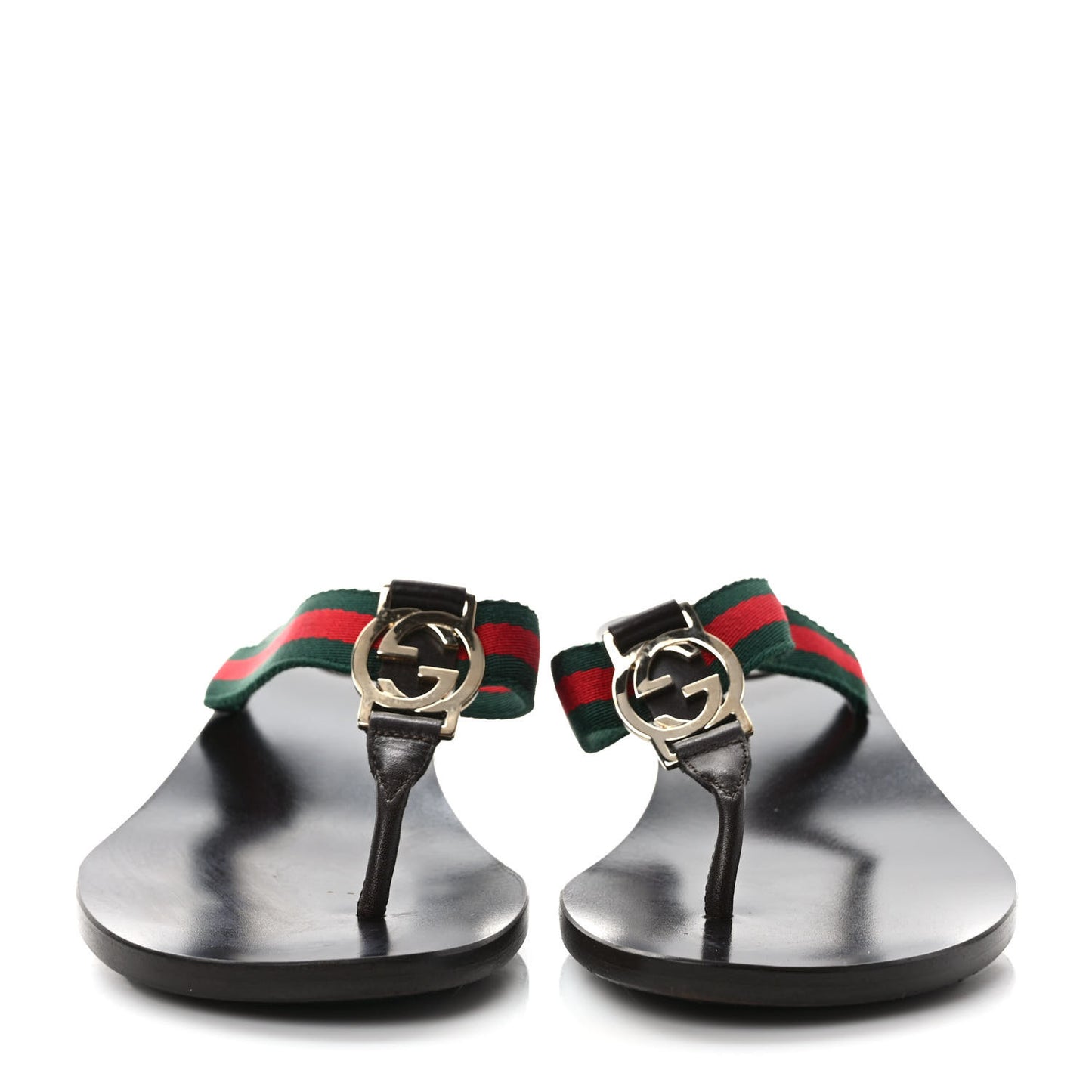 Nylon Calfskin Web Womens Thong Low Heel Sandals 7.5 Green Red Cocoa