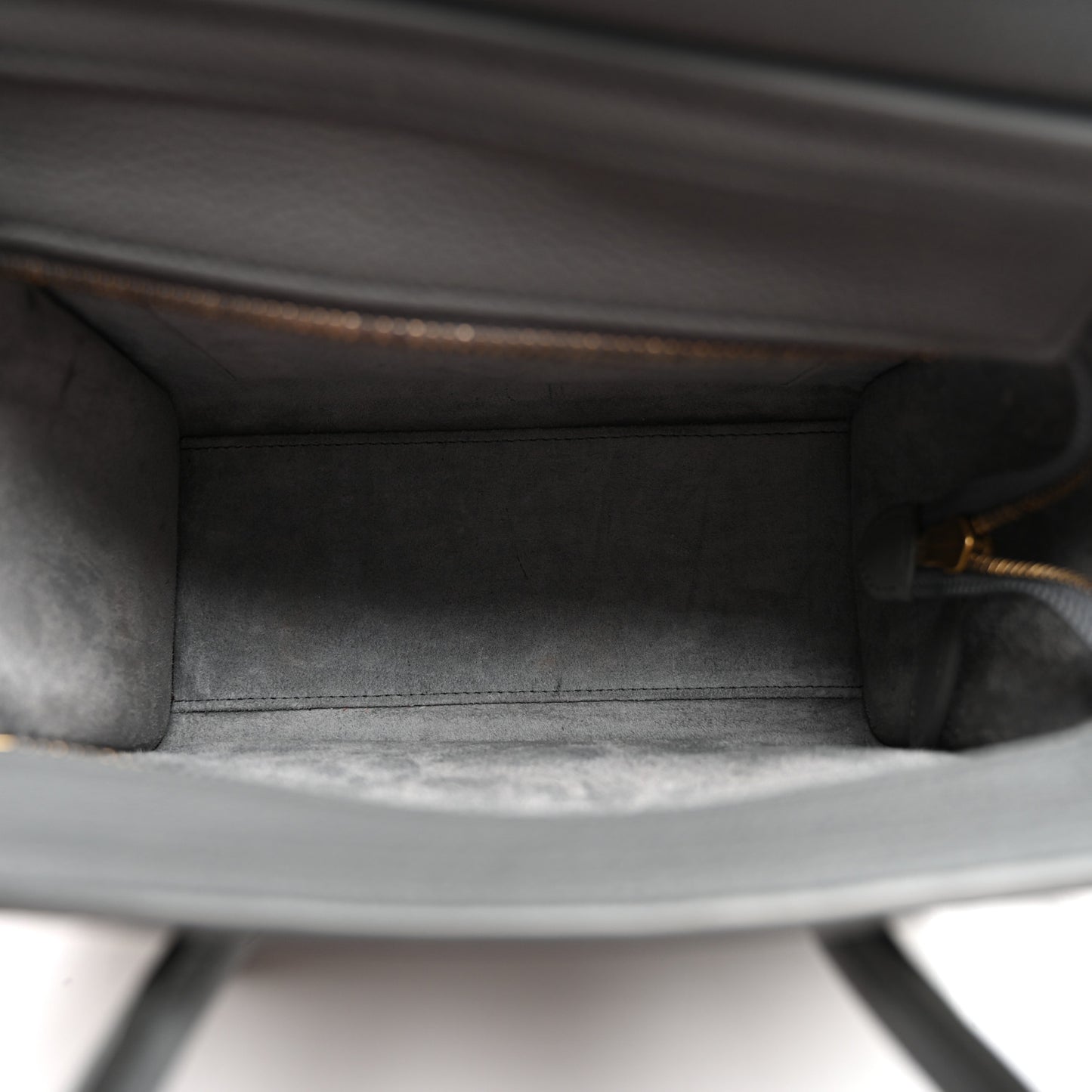 Baby Drummed Calfskin Nano Luggage Kohl