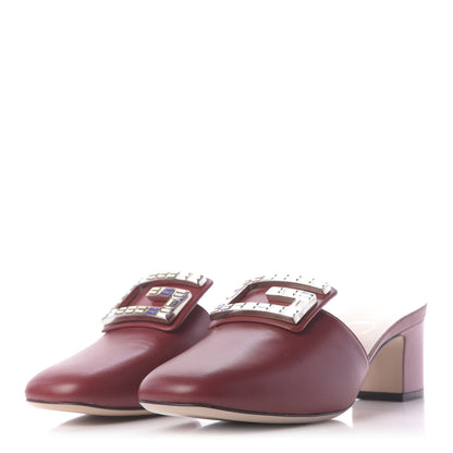 Gucci Malaga Kid Crystal Square G Madelyn Mules 37.5 Romantic Cerise 3 of 12