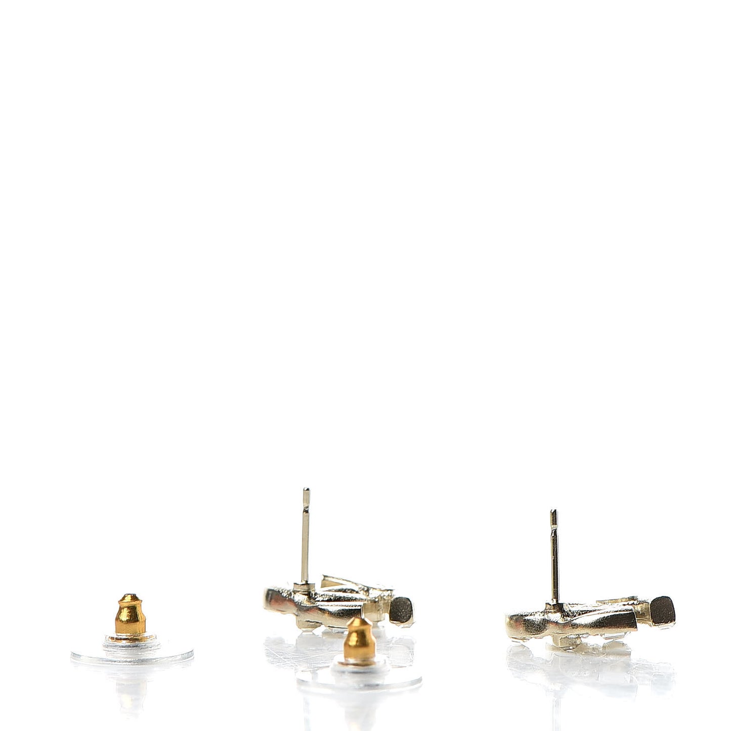 Crystal Baguette CC Earrings Gold