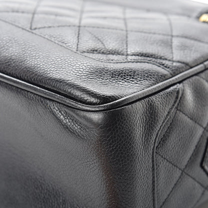 Chanel Caviar Quilted Vanity Train Case Shoulder Bag Black 12 of 22