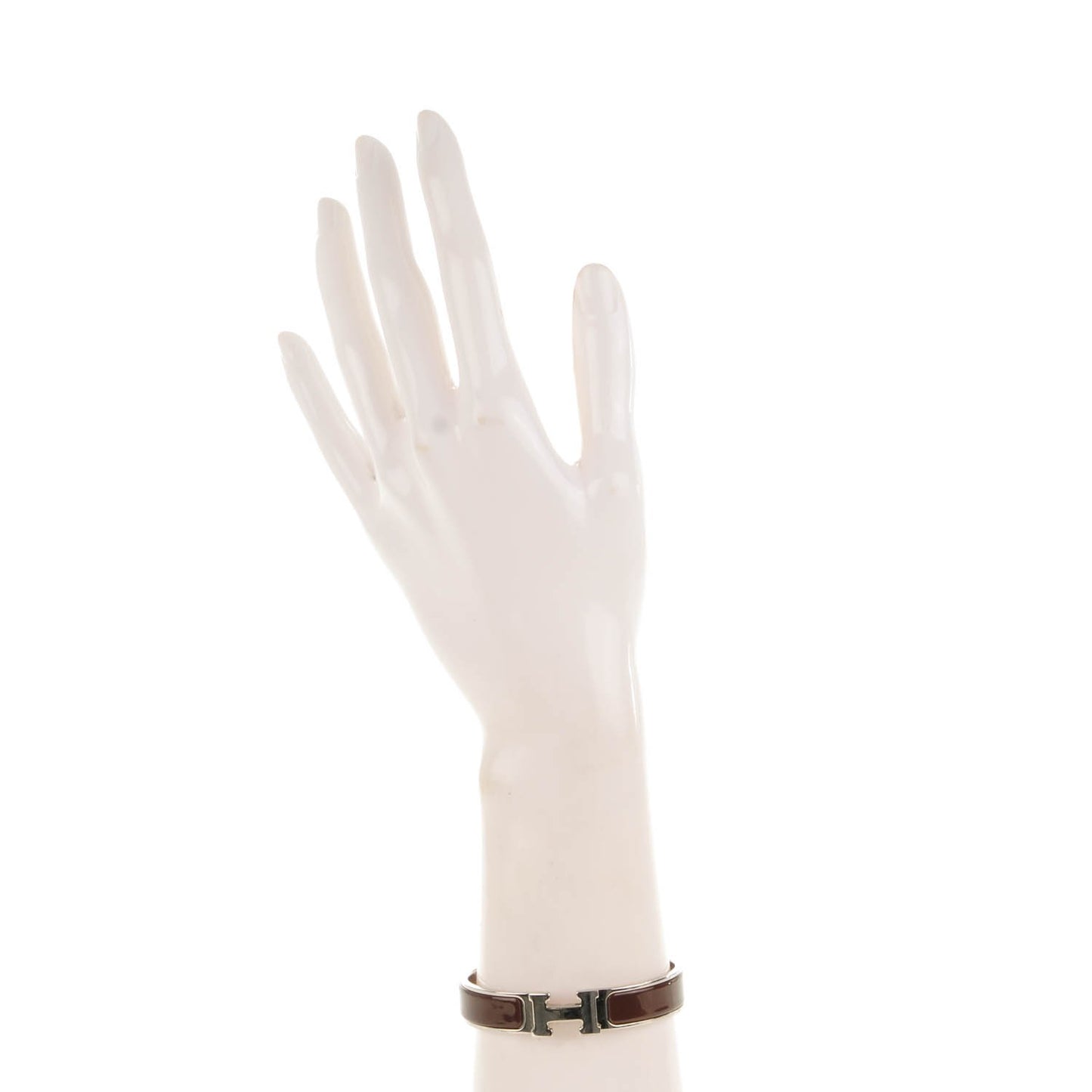 Enamel Narrow Clic Clac H Bracelet PM Chocolate