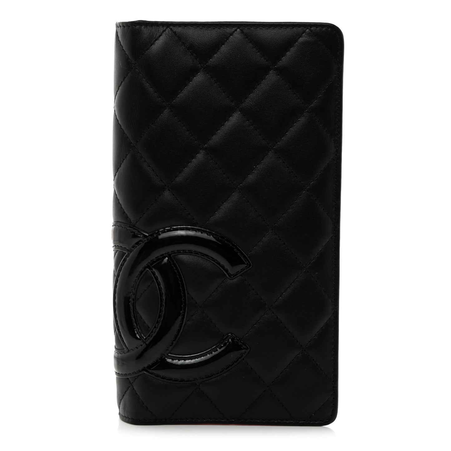 Calfskin Quilted Cambon Yen Wallet Black