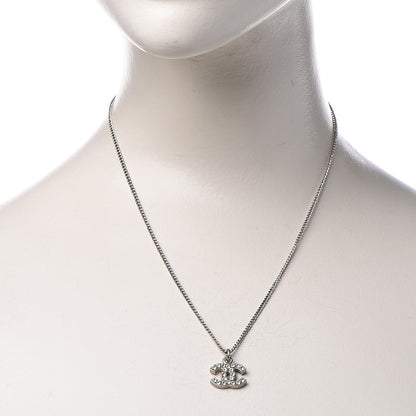 Chanel Crystal Timeless CC Necklace Silver 2 of 6