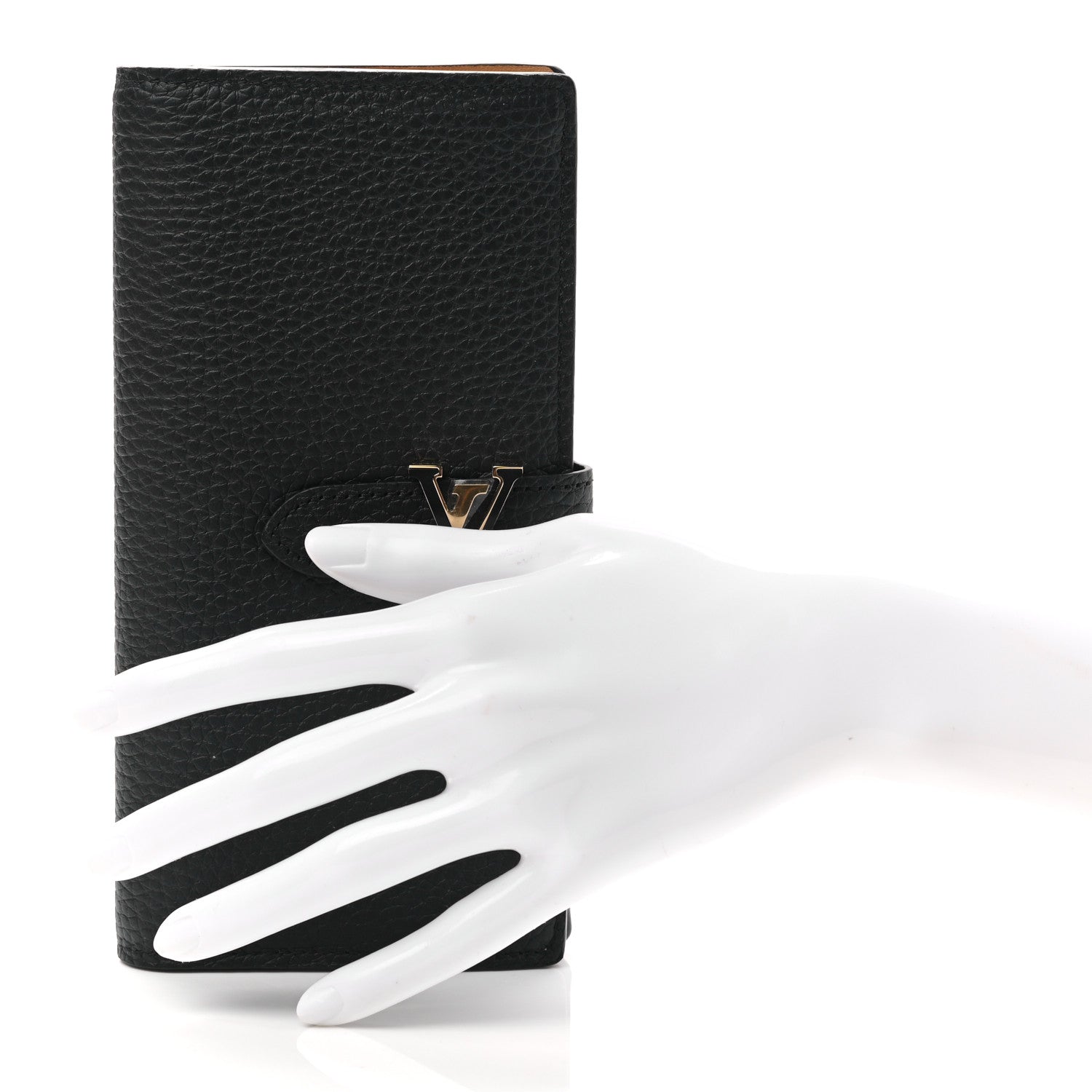 Louis Vuitton Taurillon LV Vertical Capucines Wallet Black Arizona 2 of 7