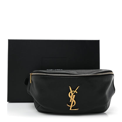 Saint Laurent Grain De Poudre Monogram Belt Bag Black 3 of 15