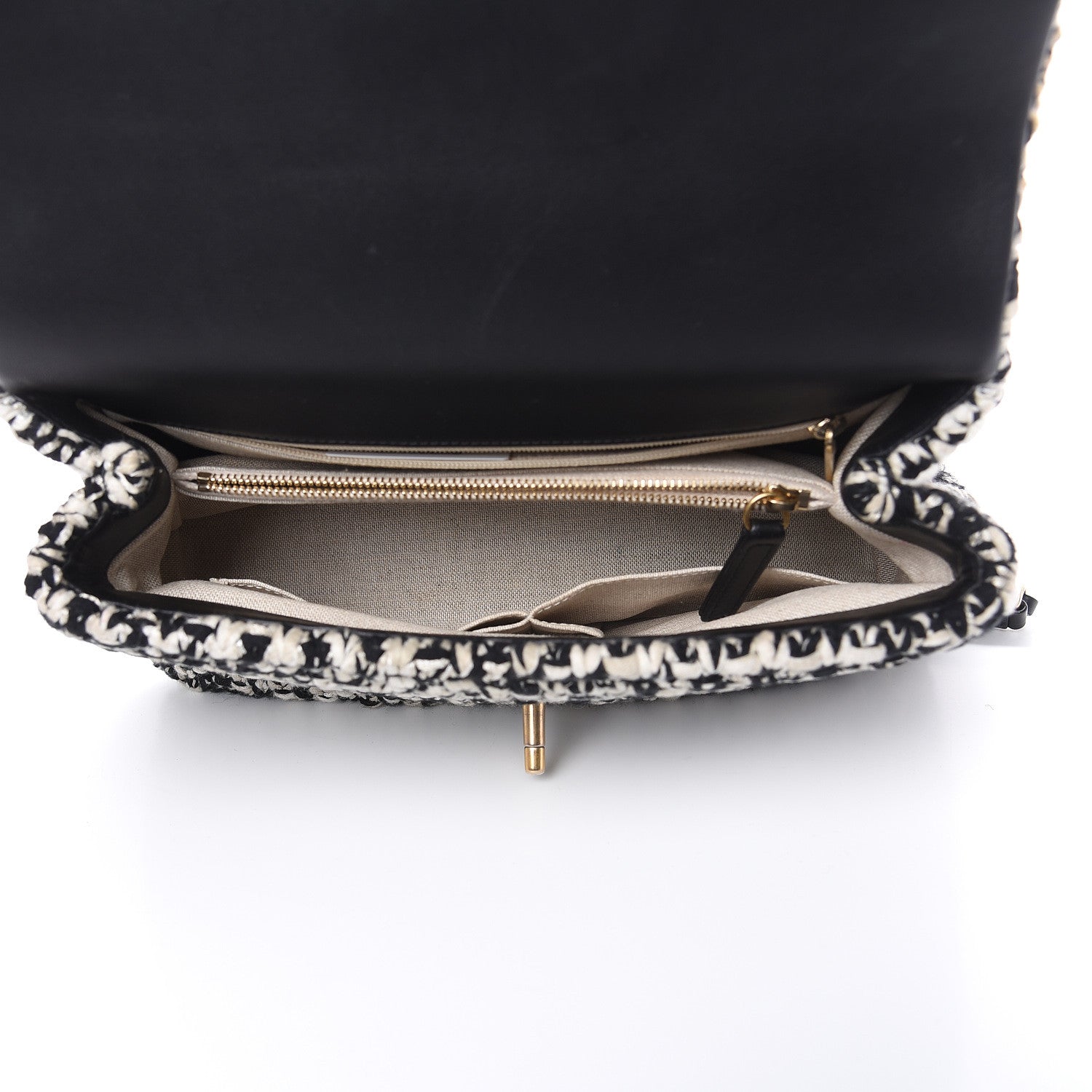 Chanel Crochet Small Coco Handle Flap Black Beige 5 of 18