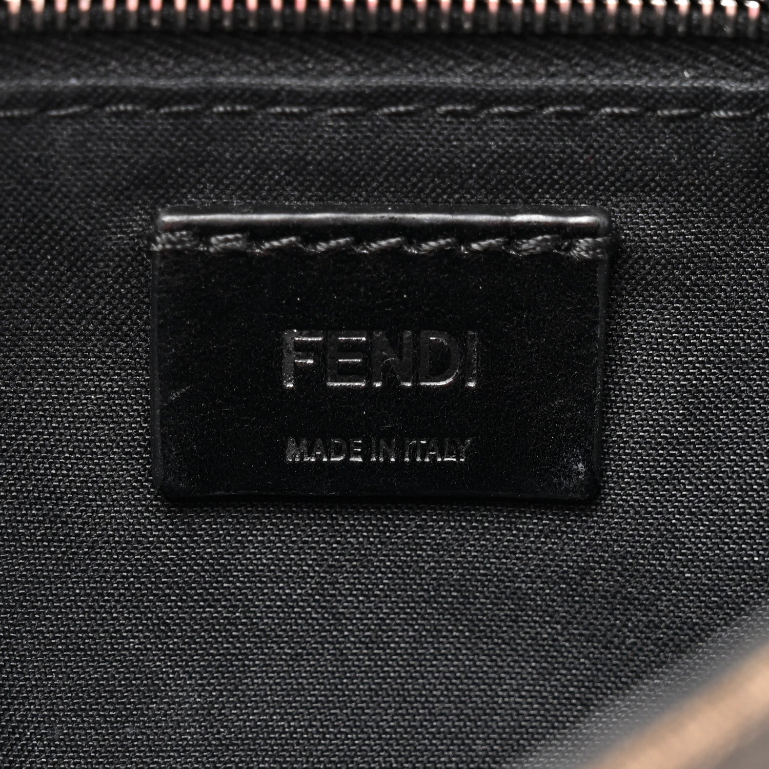 Fendi Recycled Fabric Jacquard Vitello Grace FF 1974 Baguette Belt Pouch Tobacco Moro Black 6 of 12