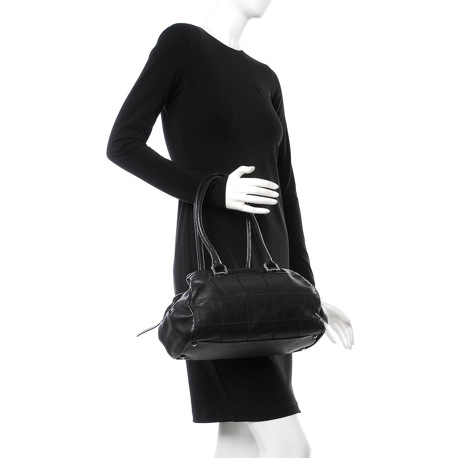 Chanel Caviar Square Stitched Medium Tote Black 2 of 16