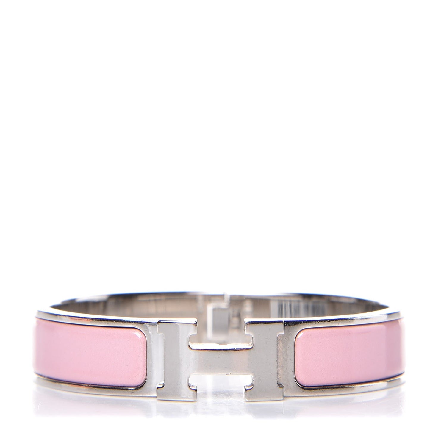 Enamel Narrow Clic Clac H Bracelet PM Rose Nacarat