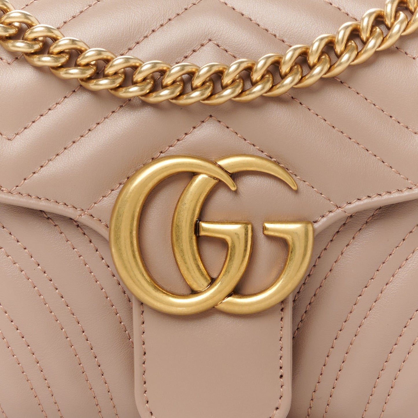 Calfskin Matelasse Small GG Marmont Shoulder Bag Porcelain Rose