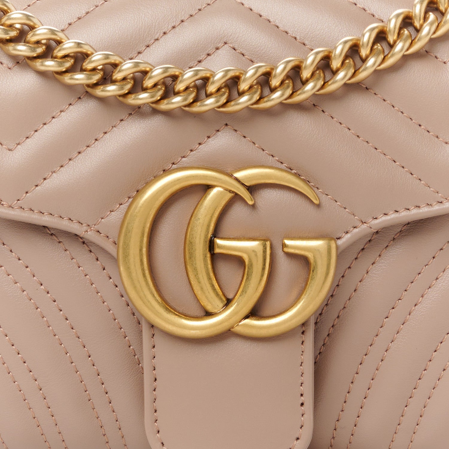 Gucci Calfskin Matelasse Small GG Marmont Shoulder Bag Porcelain Rose 9 of 11