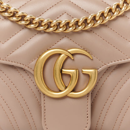 Gucci Calfskin Matelasse Small GG Marmont Shoulder Bag Porcelain Rose 9 of 11