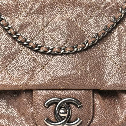 Chanel Caviar Quilted Medium Elastic Flap Brown 8 of 12