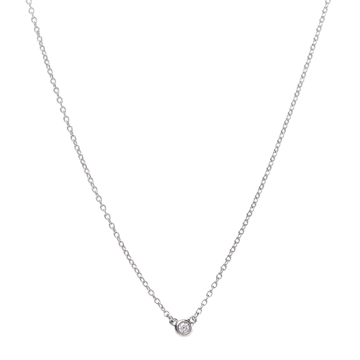 Sterling Silver Diamond .03ct Elsa Peretti Diamonds by the Yard Pendant Necklace