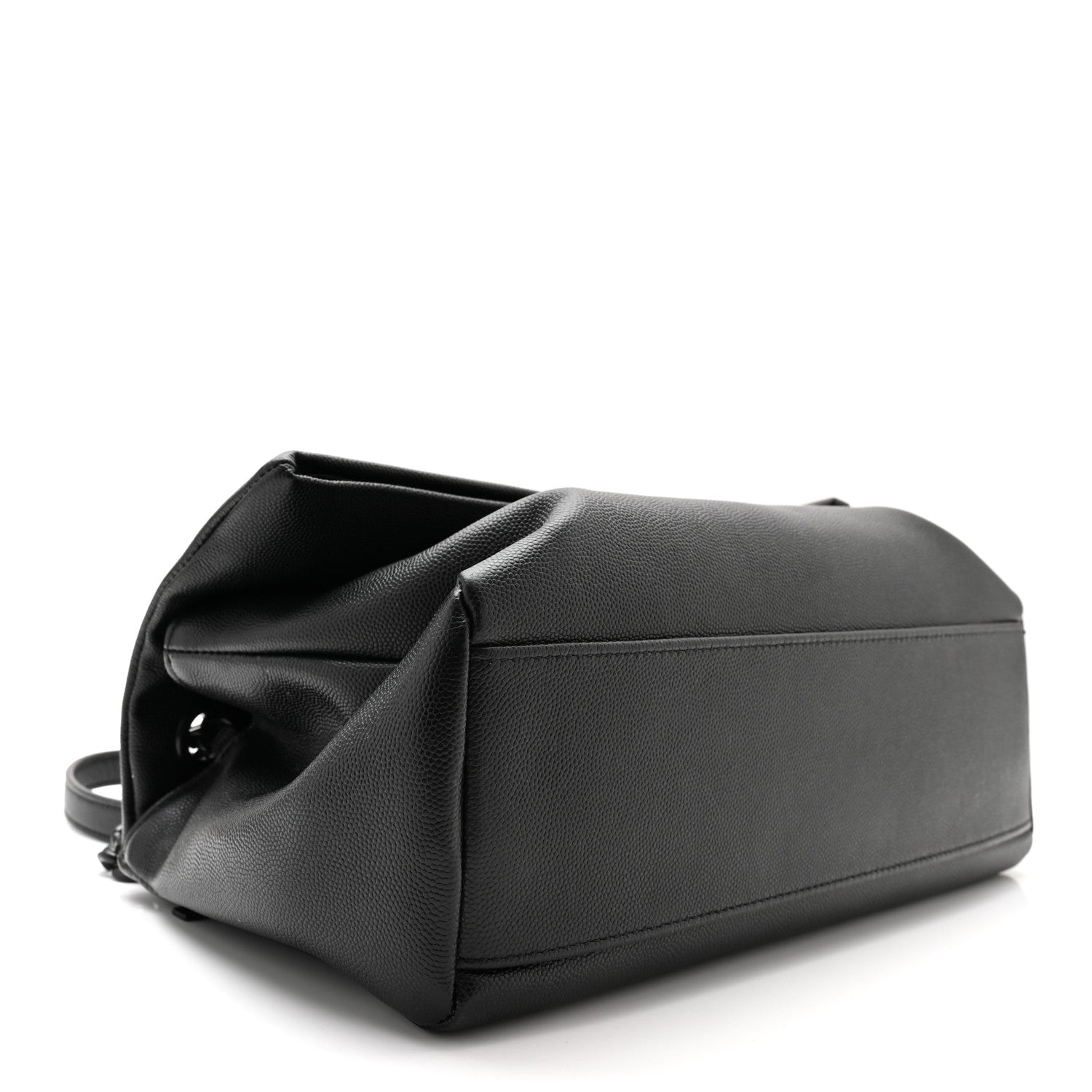 Saint Laurent Grain De Poudre Medium West Hollywood Monogram Fold-Over Black 4 of 10