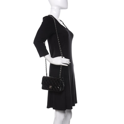 Chanel Patent Calfskin Quilted Mini Rectangular Flap Black 2 of 9