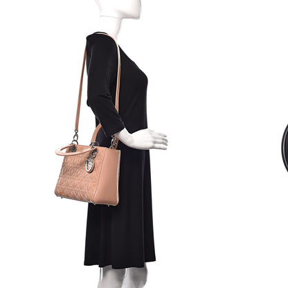 Christian Dior Patent Cannage Medium Lady Dior Beige 2 of 18