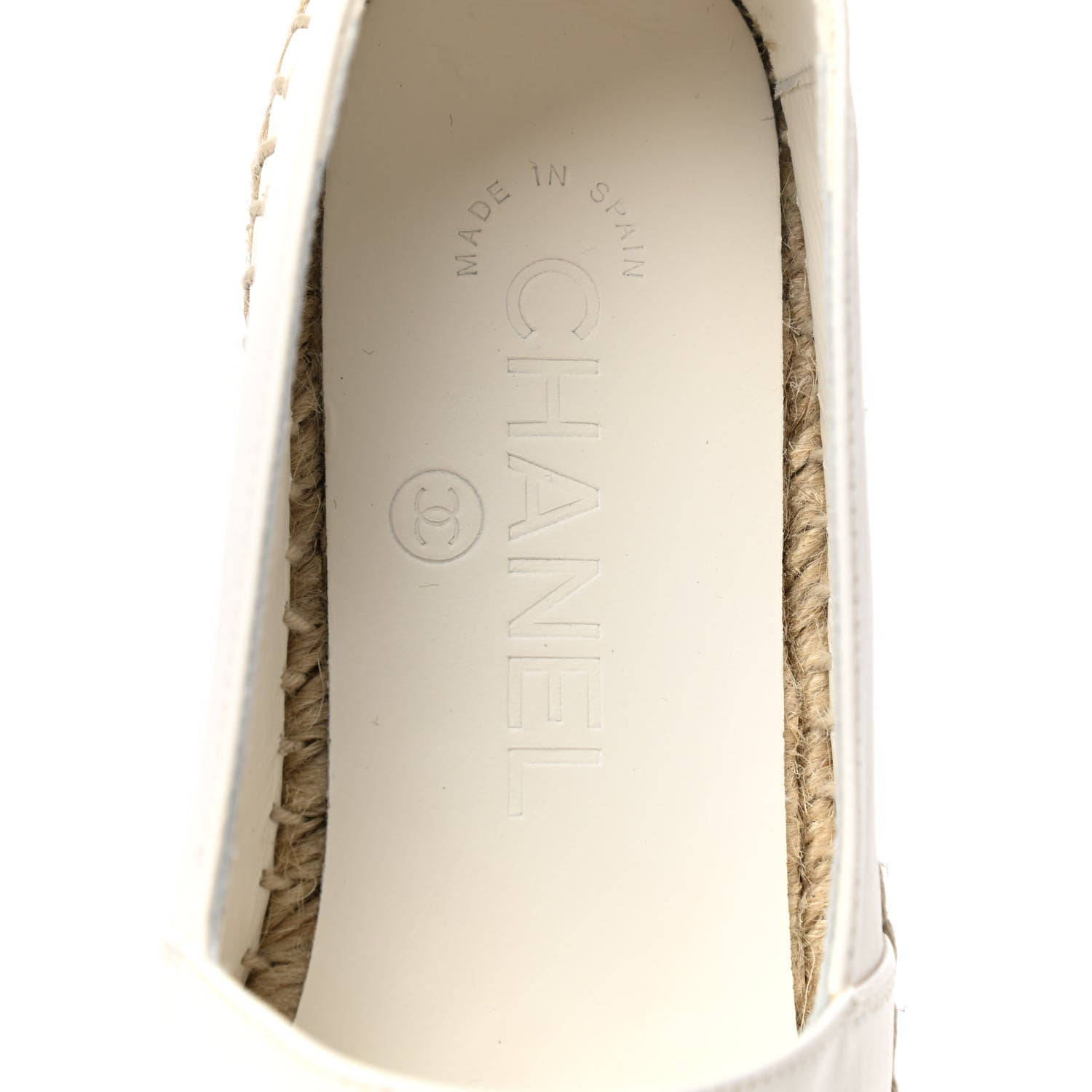 Chanel Lambskin CC Espadrilles 35 White Black 6 of 10