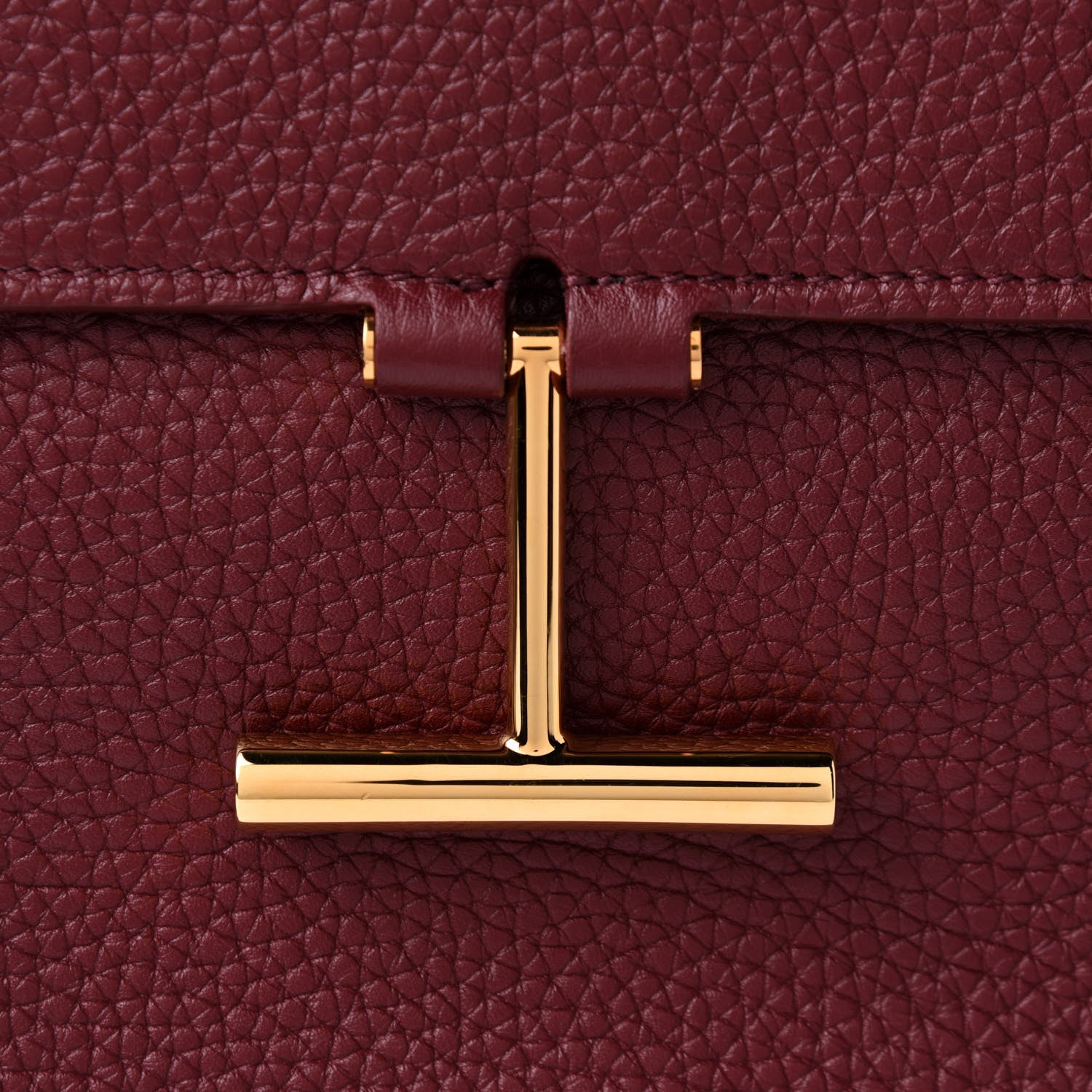 Tom Ford Grained Calfskin T Clasp Tara Crossbody Bag Cabernet 7 of 9