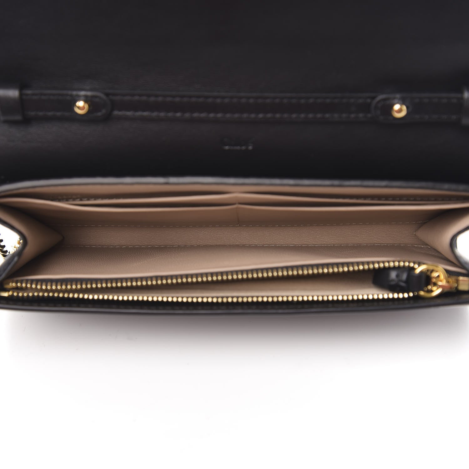 Chloe Shiny Grained Calfskin Aby Wallet on Chain Black 4 of 9