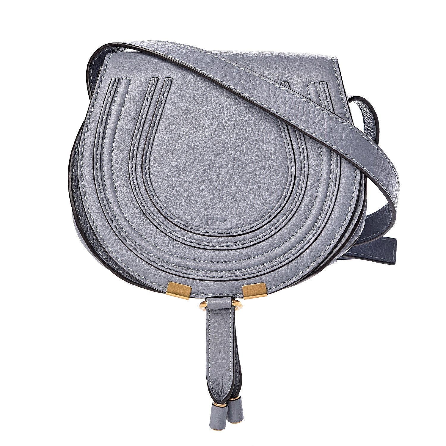 Chloe Calfskin Mini Marcie Round Crossbody Bag Washed Blue 1 of 10