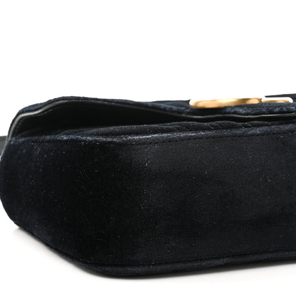 Gucci Velvet Matelasse Mini GG Marmont Shoulder Bag Black 75/30 Black 9 of 10