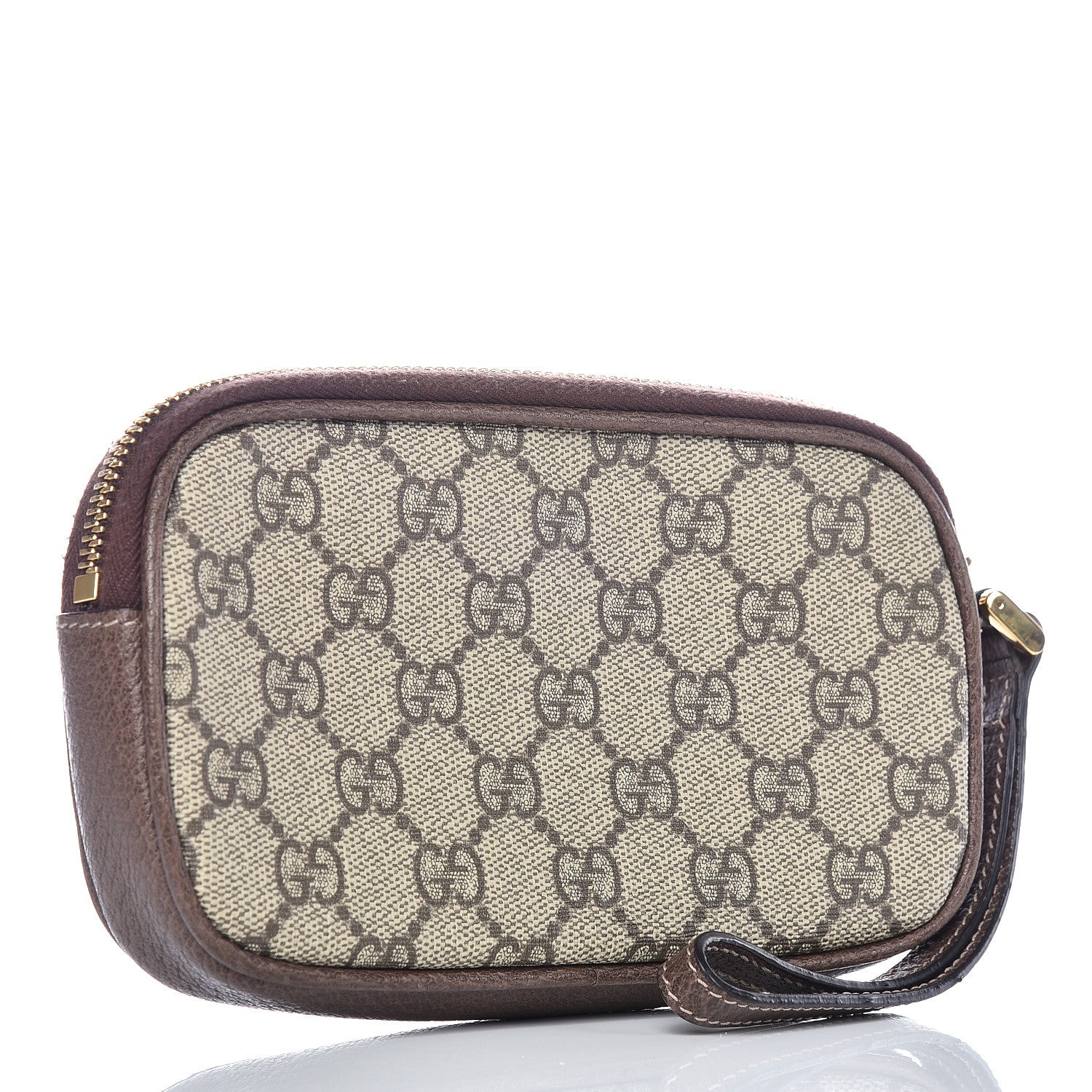 Gucci GG Supreme Monogram Ophidia Phone Case Wristlet Brown 3 of 9