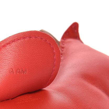 Hermes Milo Lambskin Grigri Rodeo Horse Bag Charm GM Rouge Indien Gold Bougainvillea 3 of 5